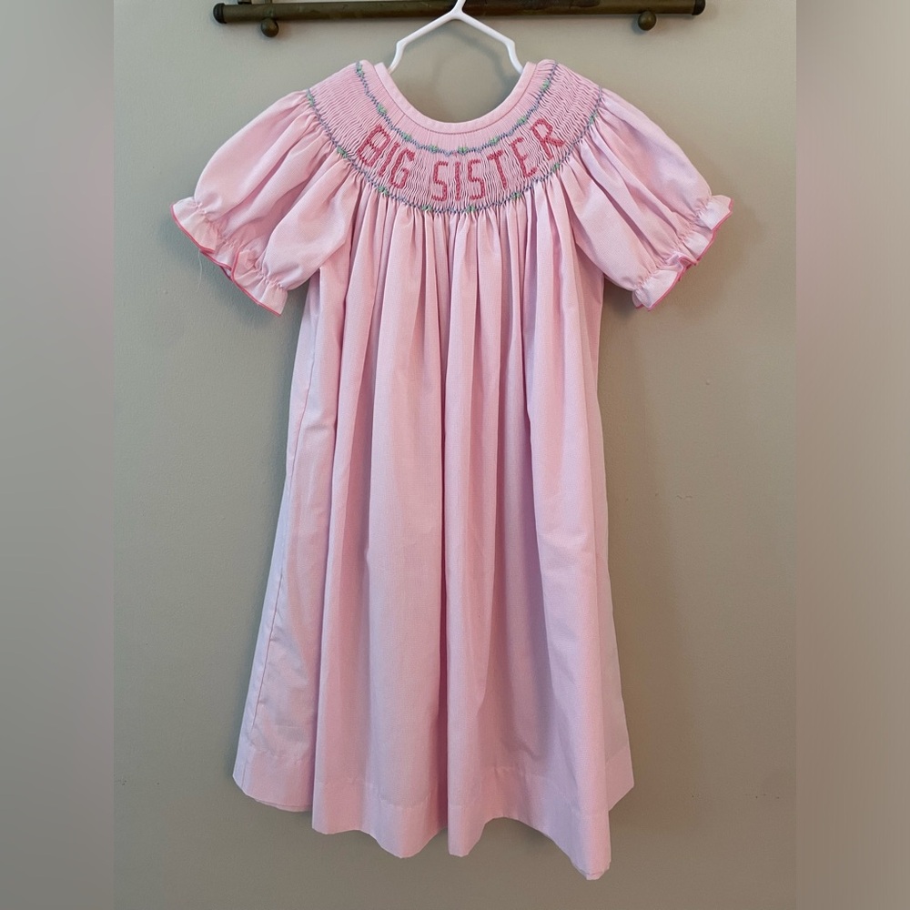Banana Split “Big Sister” Smocked Bishop Dress 4T